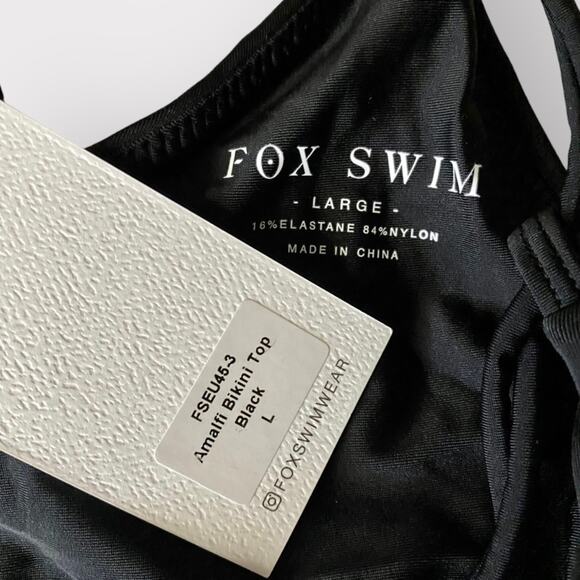 Fox Swim Bikini Top Black NWT Size L - Picture 5 of 5